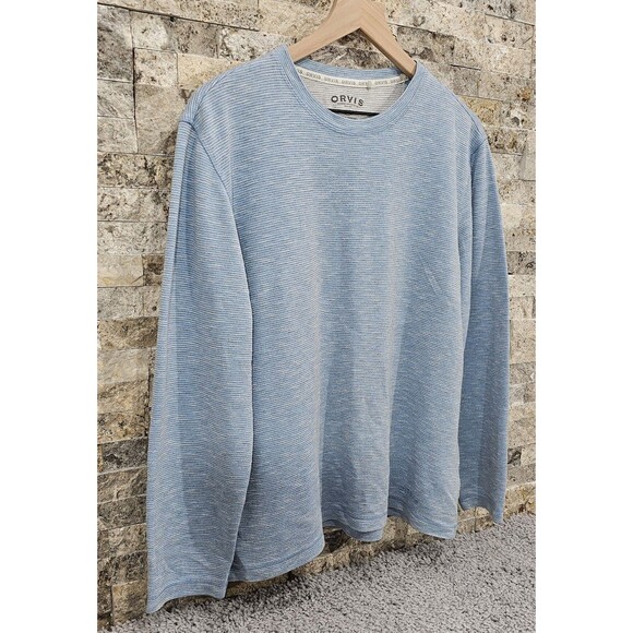 Orvis Mens Pullover Crewneck Shirt Long Sleeve Outdoor Casual Normcore Blue Sz M - Picture 8 of 13